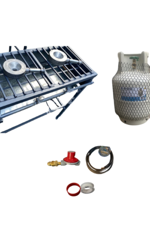 Kit Parrilla de Alta Presión – 2 Quemadores + Tanque 10 kg
