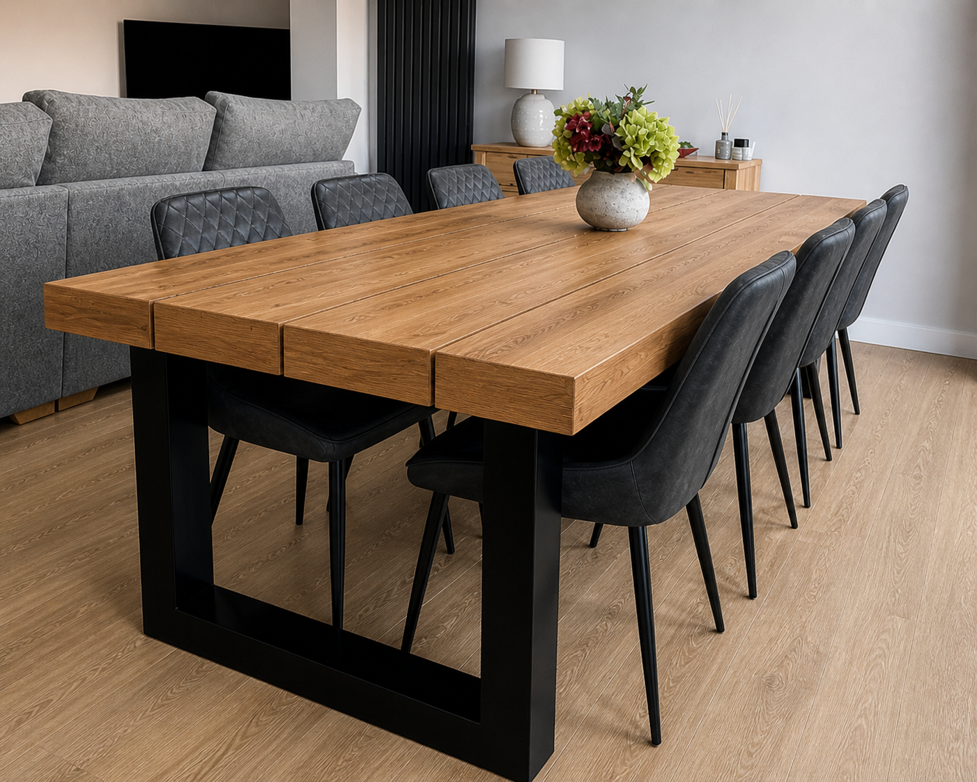 Comedor en Madera y Acero Moderno