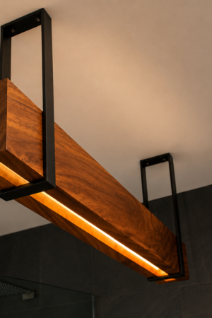 Lámpara de Techo en Madera y Acero